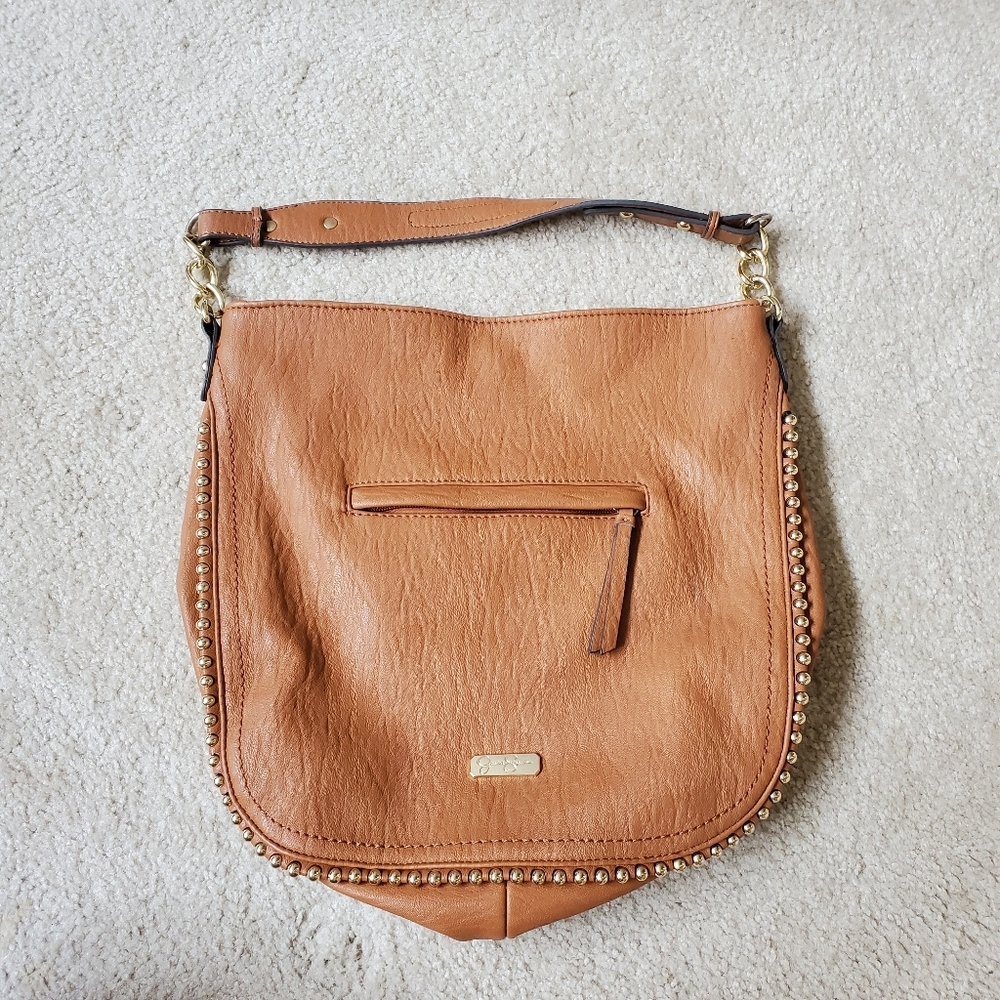 Jessica Simpson Tan Shoulder Bag with Gold Accents